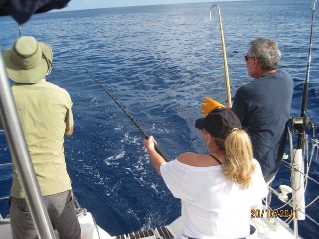 Private fishing charter. Sail to the deep trenches for great fishing on our catamaran